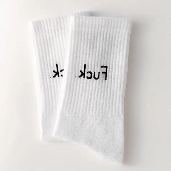arrel arrel .kcuF | Fuck. Statement Socken, Weiß/schwarz(weiß), – Produktbild 1 von 1