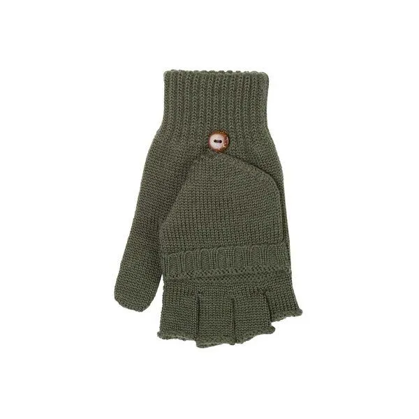 Pure Pure Pure-Pure Merino Handschuh mit Fingerkappe umklappbar, Forest (grün), – Produktbild 1 von 1