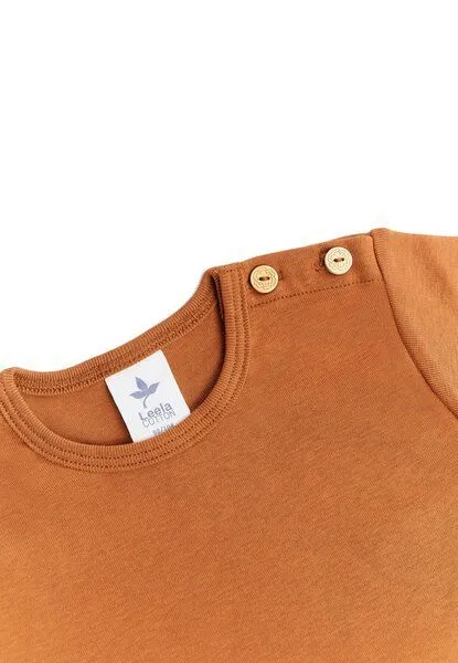 Leela Cotton Leela Cotton Kinder Kurzarmshirt Bio-Baumwolle, Mokka, – Produktbild 1 von 2