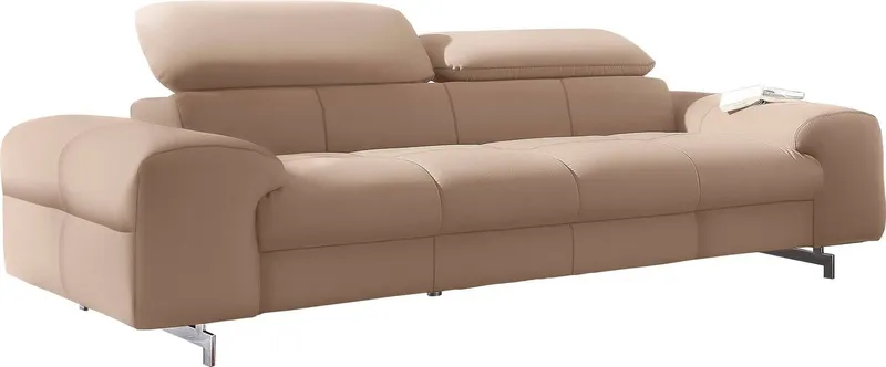 COTTA 3-Sitzer Chef, Big-Sofa mit Kopfteilverstellung, edle Metallkufen, Beige, – Produktbild 2 von 3