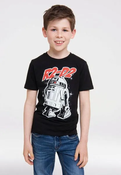 LOGOSH!RT LOGOSH!RT - Star Wars - Droide - R2-D2 - Kinder Bio T-Shirt Print, Schwarz, – Produktbild 3 von 4