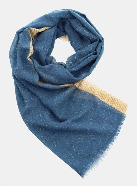 Djian Djian Schal aus Merinowolle – CIRCLES – mulesing-frei, Blau, – Produktbild 1 von 4