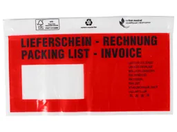 250 Lieferschein- und Dokumententaschen DIN lang aus Recycling-Polyethylen – Produktbild 1 von 1