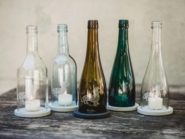 MaBe MaBe Dackel Liebe - Upcycling WeinWindlicht für Hundefans, Transparent rum, – Produktbild 4 von 4