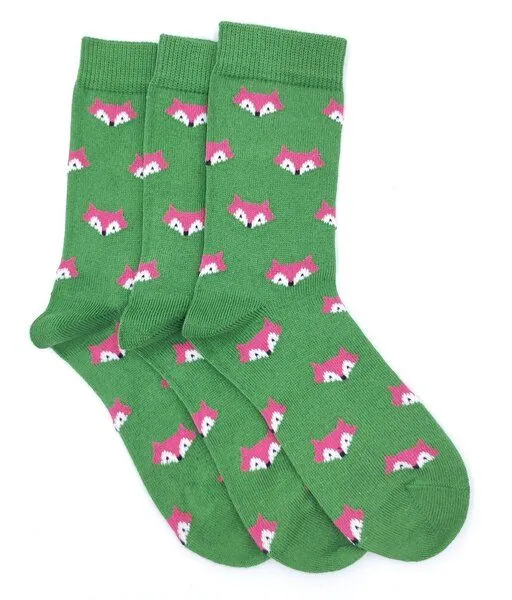BLS Organic BLS Organic 3er Pack GOTS zertifizierte 98 % Bio Baumwolle Socken mit Fuchs Design, Rot, – Produktbild 3 von 3
