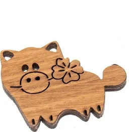 ReineNatur ReineNatur Glücksschwein Magnet aus Eichenholz geölt - 4er-Set – Produktbild 1 von 1