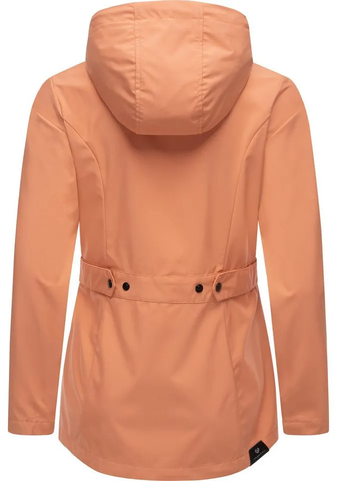 ragwear ragwear Softshelljacke Margge Shell wasserdichte Damen Übergangsjacke mit großer Kapuze, Orange, – Produktbild 4 von 5
