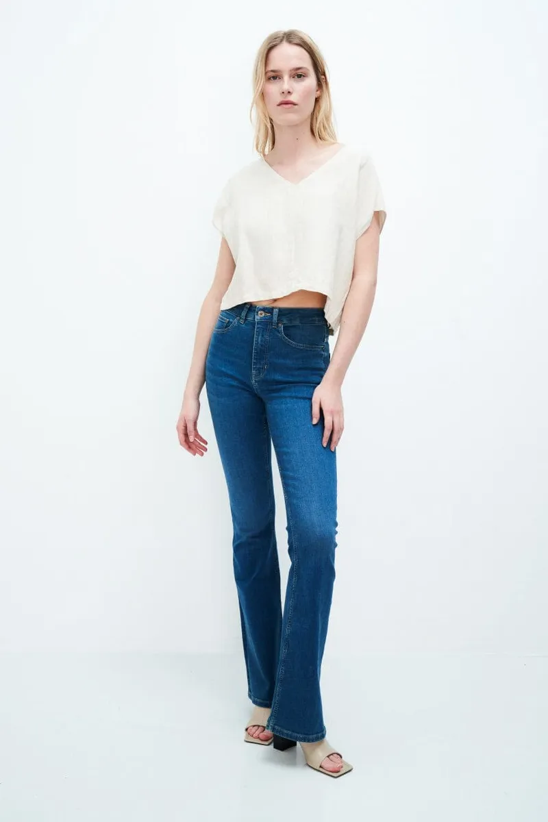 Kuyichi Kuyichi Damen vegan Schlagjeans Lisette Hellblau, Blau, – Produktbild 2 von 2