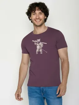 GreenBomb GREENBOMB Ski Bear Guide - Sportliches T-Shirt aus Bio-Baumwolle / hochwertiger Print / GOTS / Fair & Vegan – Produktbild 1 von 1