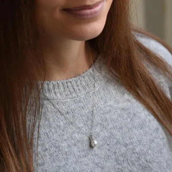 Eppi Eppi Silberner Perlenanhänger mit Diamanten Allaire, Silber, – Produktbild 3 von 4