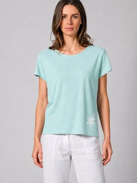 HempAge HempAge Damen T-Shirt mit Print Hanf/Biobaumwolle, Lake (blau), – Produktbild 2 von 4