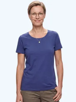 Life-Tree Life-Tree Organic Fairwear Shirt Women Basic | Rot/Blau – Produktbild 1 von 1
