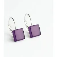ALEXASCHA ALEXASCHA Geometrische Ohrringe hängend aus Glas | PUREFORM, Amethystlila, – Produktbild 1 von 2