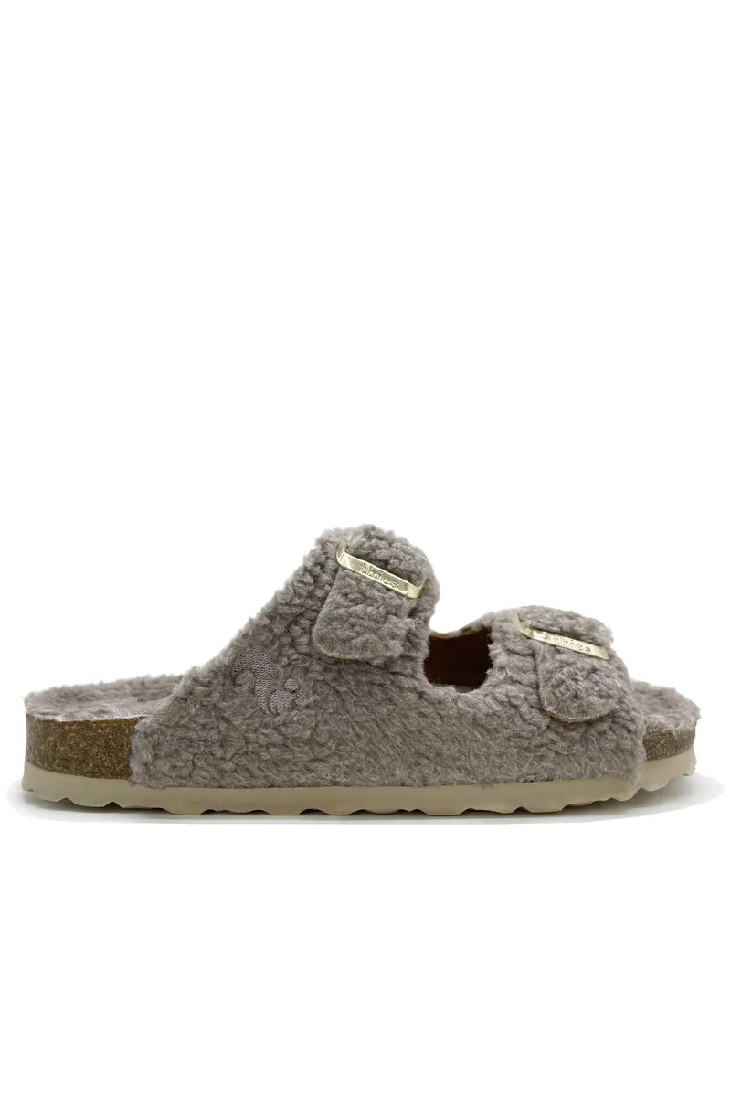 thies thies Damen vegan Sandale Eco Teddy Taupe, Beige, – Produktbild 1 von 2