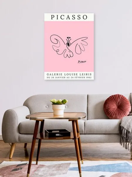 Photocircle Photocircle Poster / Leinwandbild - Picasso Schmetterling – rosa – Produktbild 2 von 4