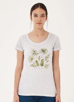 ORGANICATION ORGANICATION Garment Dyed T-Shirt aus Bio-Baumwolle mit Blatt-Print – Produktbild 1 von 1