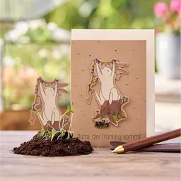 Die Stadtgärtner Die Stadtgärtner Osterkarte "Hurra, der Frühling kommt" I Karte zu Ostern I Ostergrußkarte mit Saatgut I Grußkarte "Frohe Ostern" – Produktbild 1 von 1