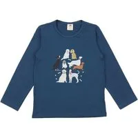 Walkiddy Kinder Langarmshirt GOTS zertifiziert Bio-Baumwolle, Blau, Hunde-Motiv, Walkiddy, Blau, – Produktbild 1 von 1
