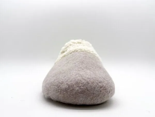 thies Veganer "thies ® Organic Teddy Mix Slipper" aus Biobaumwolle, Taupe, – Produktbild 4 von 4