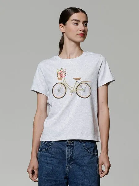 watapparel watapparel T-Shirt Frauen Damenfahrrad, Cool heather grey, – Produktbild 2 von 3