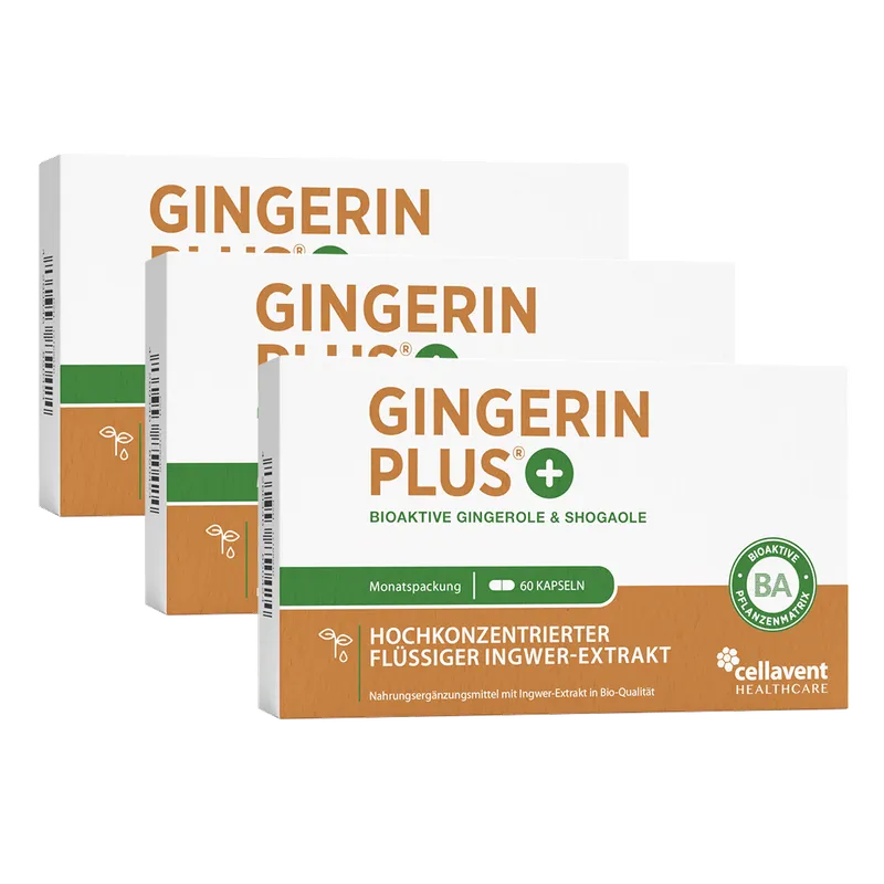 Cellavent Healthcare Bioaktiver Ingwer-Extrakt - Gingerin PLUS 3 Monate – Produktbild 1 von 2