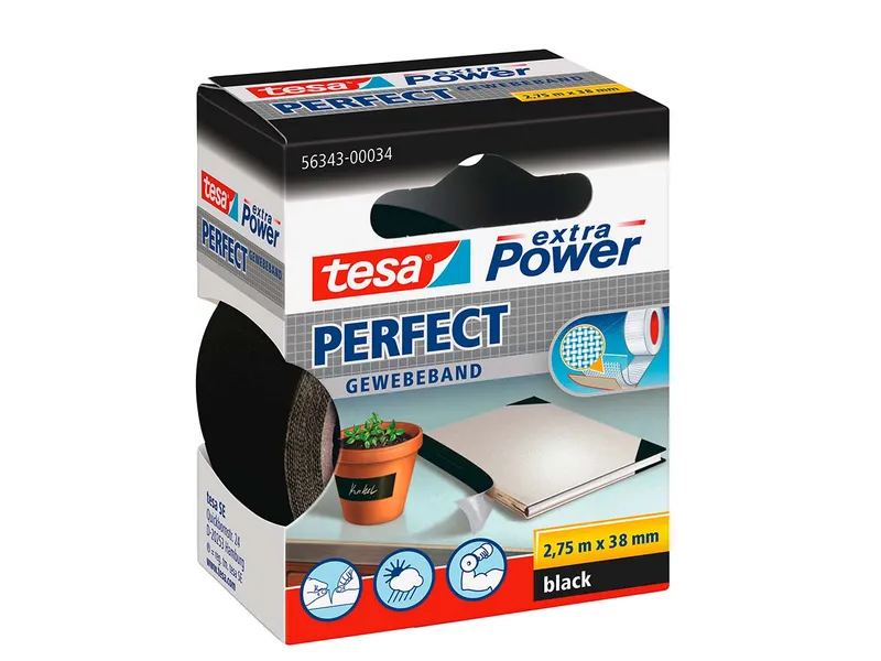 Tesa Tesa Gewebeband 2,75m x 38mm schwarz – Produktbild 2 von 5