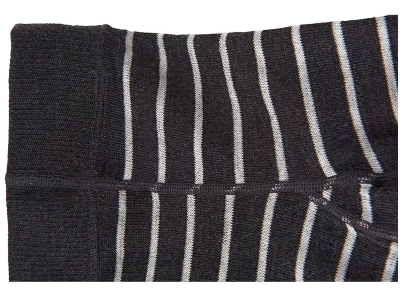grödo Kinder Leggings Schurwolle Baumwolle (kbA) anthrazit-geringelt Gr.5-6, Grau, mehrfarbig, – Produktbild 2 von 2