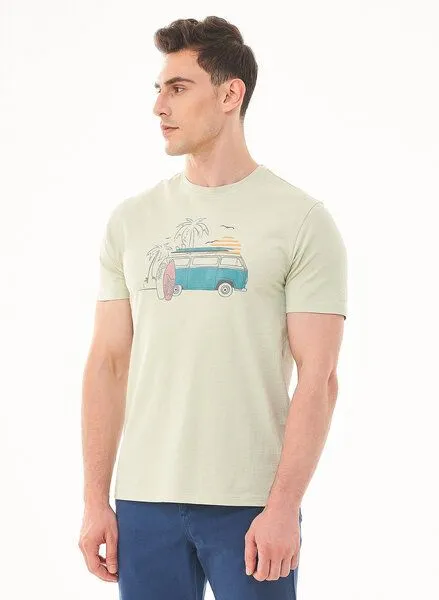 ORGANICATION ORGANICATION T-Shirt aus Bio-Baumwolle mit Print, Grün(soft green), – Produktbild 3 von 4