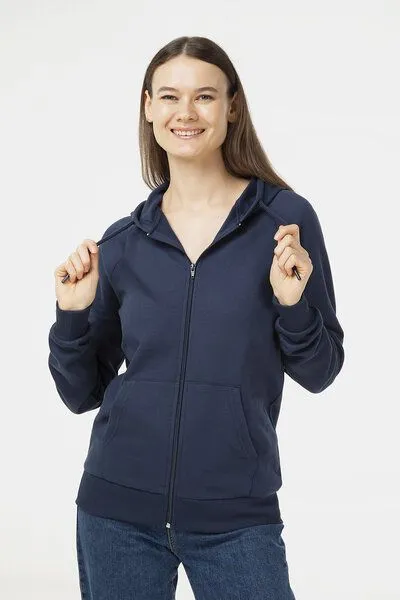 Evermind Evermind Unisex Kapuzenjacke aus Bio-Baumwolle, Dunkelmarine, – Produktbild 1 von 4
