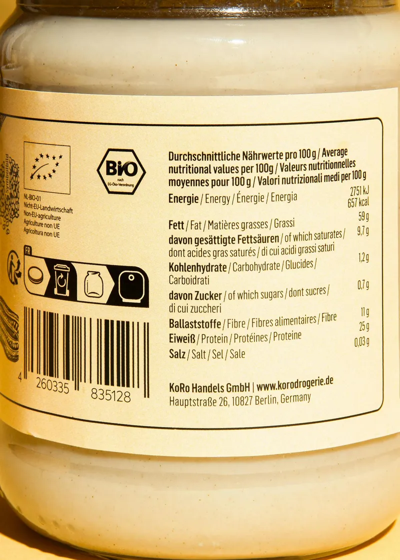 KoRo Weißes Bio Tahini 6 x 500 g – Produktbild 4 von 5