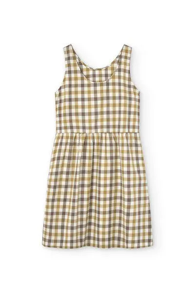 TIRALAHILACHA TIRALAHILACHA Hazel straps dress vichy print, Gelb, – Produktbild 4 von 4