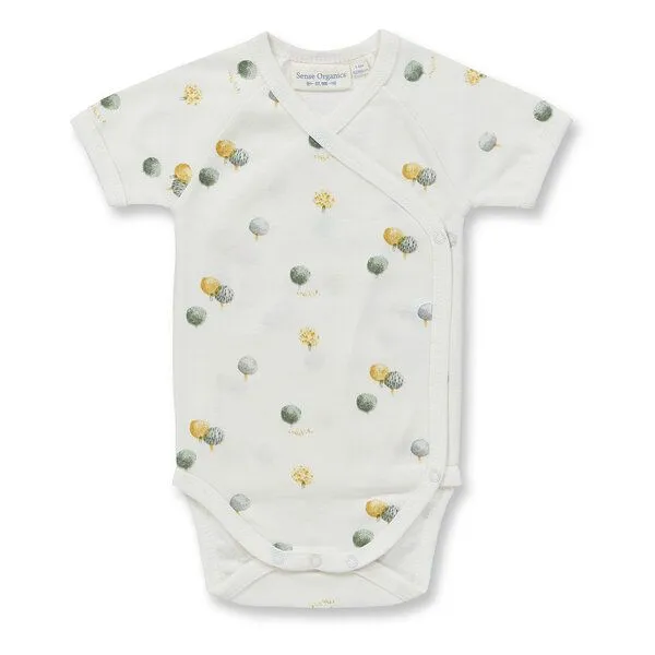 Sense Organics sense-organics Baby Wickelbody mit Baumdruck, Modell YGON, Weiß mit bäumen, – Produktbild 1 von 4