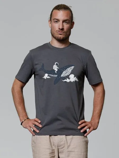 watapparel watapparel T-Shirt Unisex Spacewhale, Anthracite, – Produktbild 2 von 4