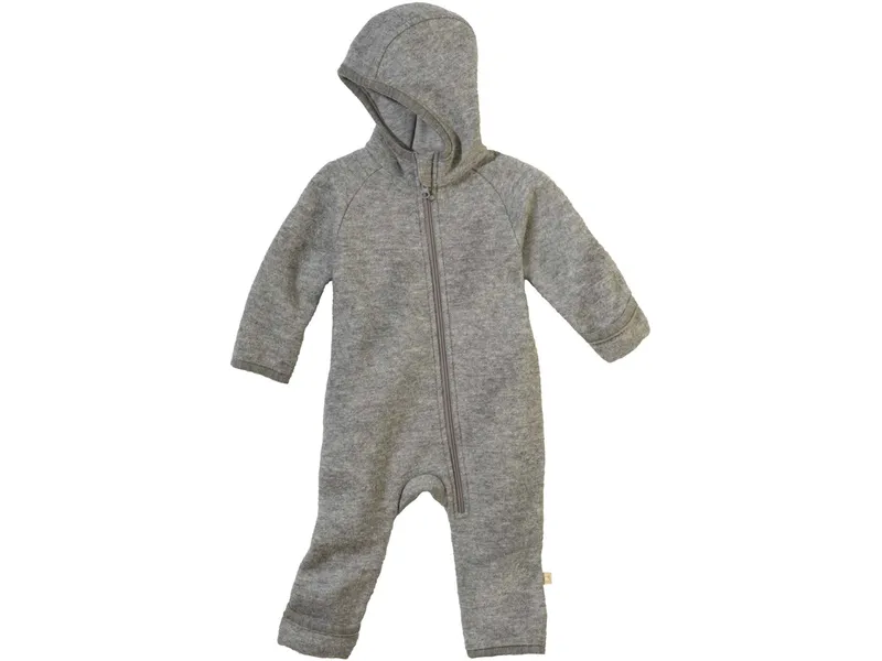 Disana Disana Baby Walk-Overall mit Zipper Bio-Merinowolle hellgrau Gr.62/68, Grau, – Produktbild 1 von 2