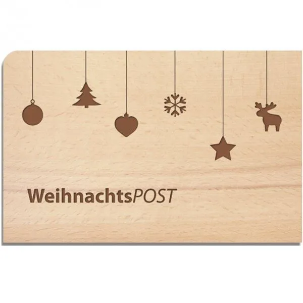 holzpost holzpost Weihnachtspostkarte aus Holz – Produktbild 1 von 6