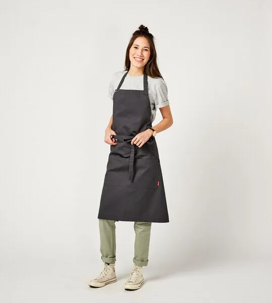 KAYA&KATO KAYA&KATO CO Latzschürze lang PIKE, Black, – Produktbild 1 von 4