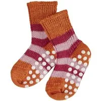 hirsch natur Kinder Stoppersocken Bio-Schurwolle orange-geringelt Gr.21-22 – Produktbild 1 von 1