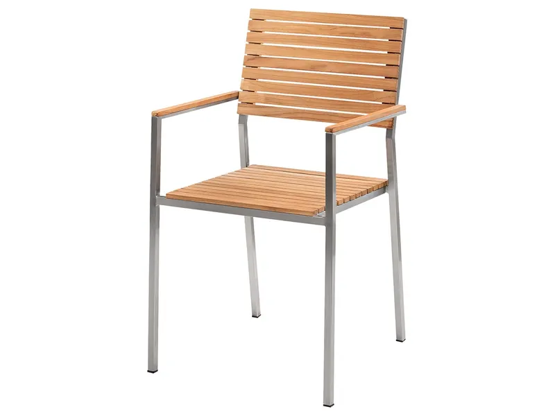Garden Pleasure Garden Pleasure Gartensessel "Luice" Edelstahl/Teak FSC zertifiziert, stapelbar – Produktbild 1 von 1