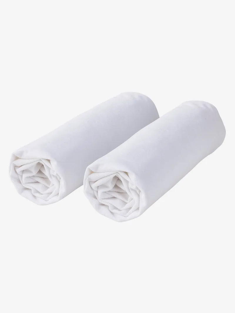 Vertbaudet 2er-Pack Schonbezüge für Baby/Kinder Matratzen, Weiß, – Produktbild 1 von 3