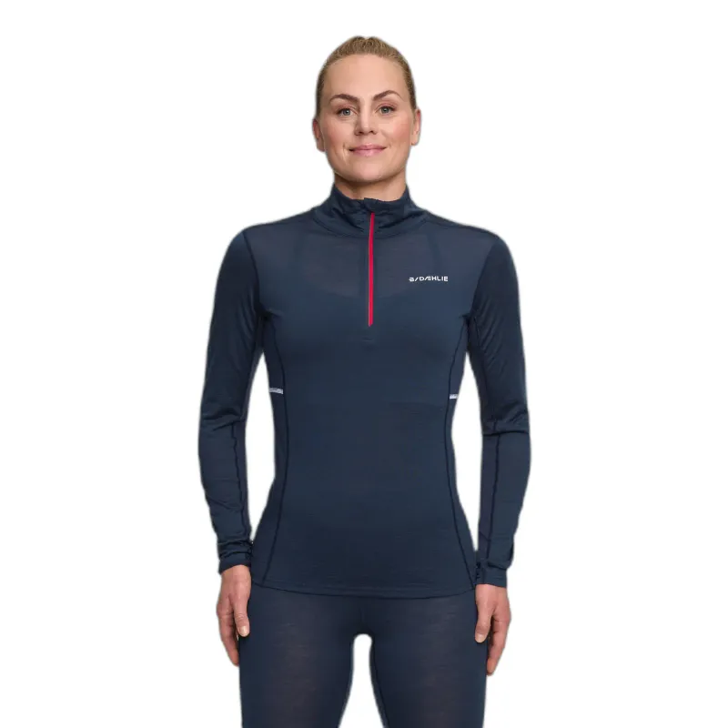 Daehlie Sportswear Damen Half-Zip-Unterhemd Daehlie Sportswear Performance, Bleu, – Produktbild 2 von 2