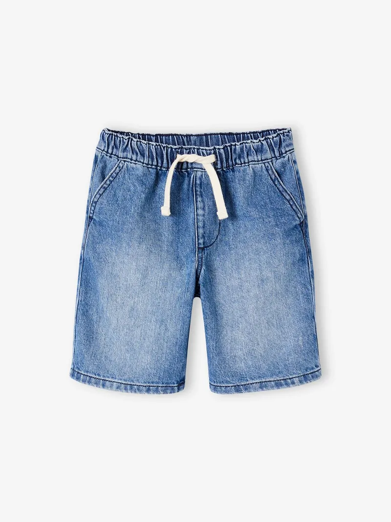 Vertbaudet Jungen Jeans-Shorts mit Dehnbund, Blue stone, – Produktbild 1 von 4