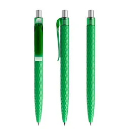 prodir prodir® Druckkugelschreiber QS01 PMT Push, blaue Mine, hellgrün/silber satiniert – Produktbild 1 von 1