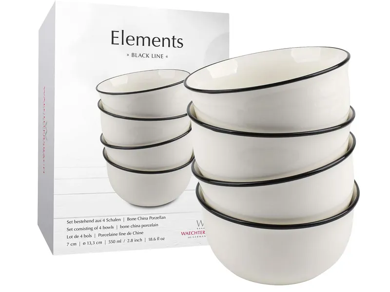 Waechtersbach 4 Waechtersbach Müslischalen 'Elements' black line – Produktbild 1 von 1