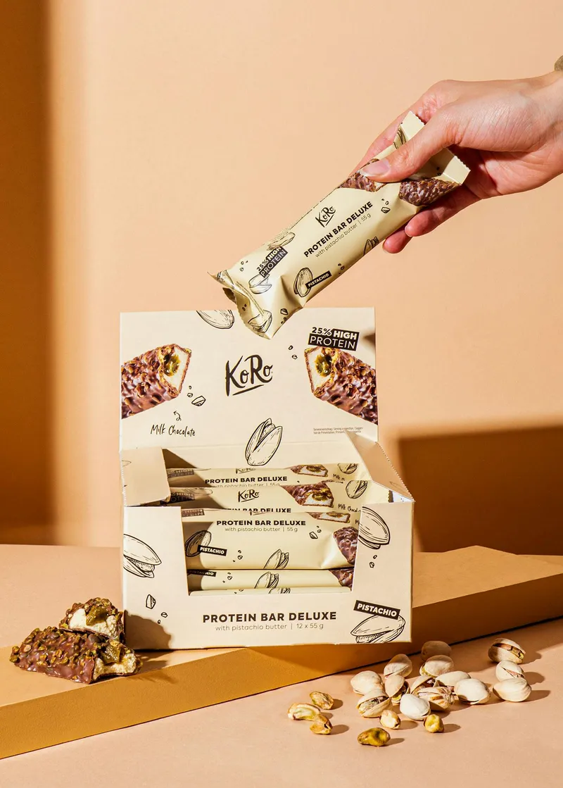 KoRo Protein Bar Deluxe Pistachio Butter | 12 x 55 g - 2. Wahl – Produktbild 5 von 5