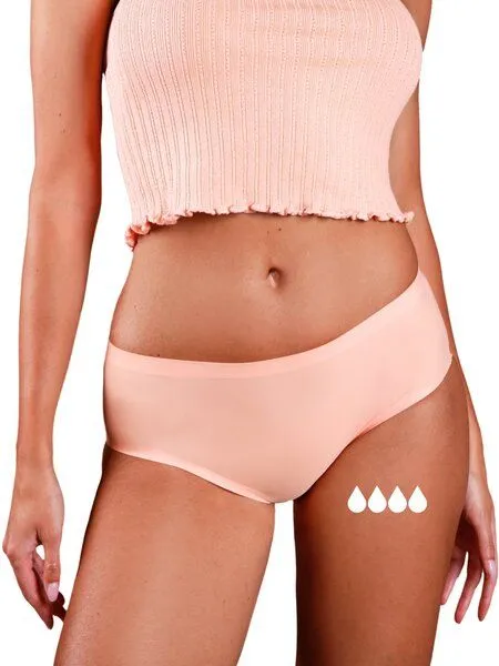 Taynie Mittelstarke Periodenunterwäsche Nahtlos Biozidfrei 60°C Taynie Seamless, Apricot, – Produktbild 2 von 4