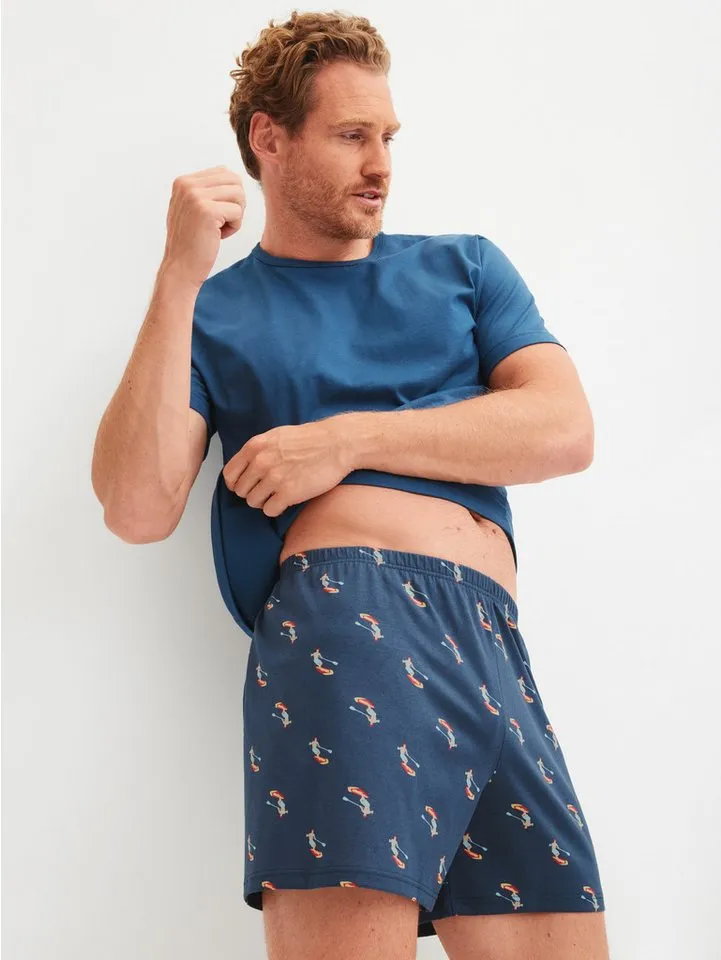 CALIDA CALIDA Boxershorts Prints ohne Eingriff, lockere Passform, in Single-Jersey Qualität, Blau, – Produktbild 5 von 5