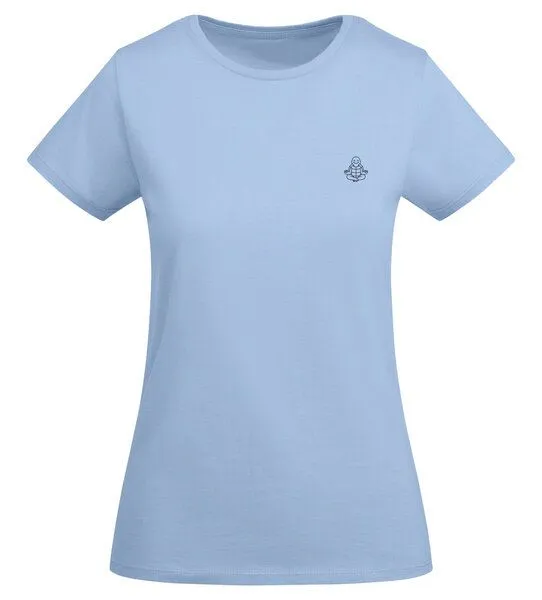 vis wear vis wear Schildkröte im Yoga Flow - Damen Organic Shirt, Blau, – Produktbild 4 von 4