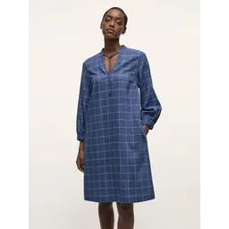 LANIUS LANIUS Karo-Kleid mit V-Ausschnitt aus Hanf und TENCEL – Produktbild 1 von 1