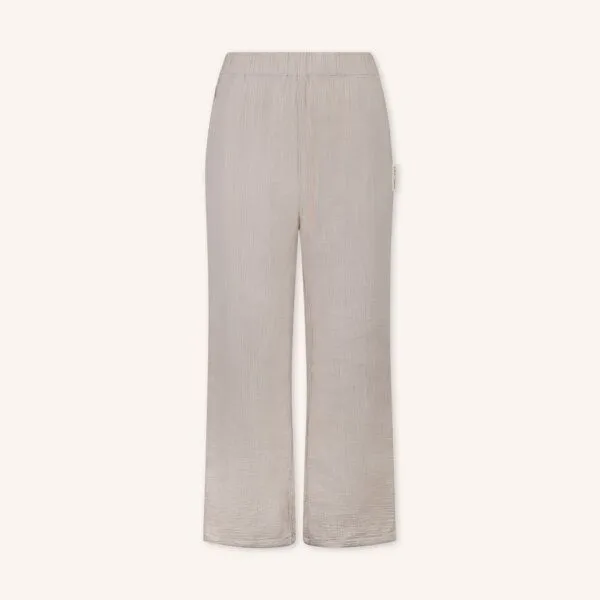NORDLICHT NORDLICHT Musselin Hose Leja Lang aus 100% Bio-Baumwolle, Natur (taupe), – Produktbild 2 von 4