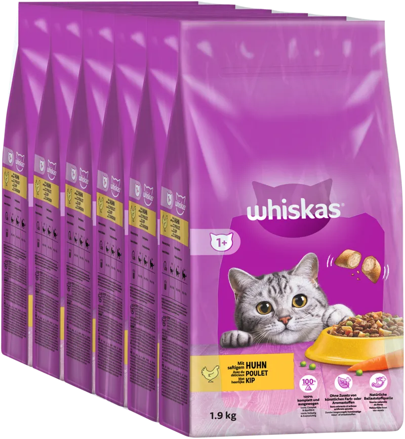 Whiskas Whiskas Beutel Trocken Adult 1+ mit Huhn 1,9kg – Produktbild 1 von 2